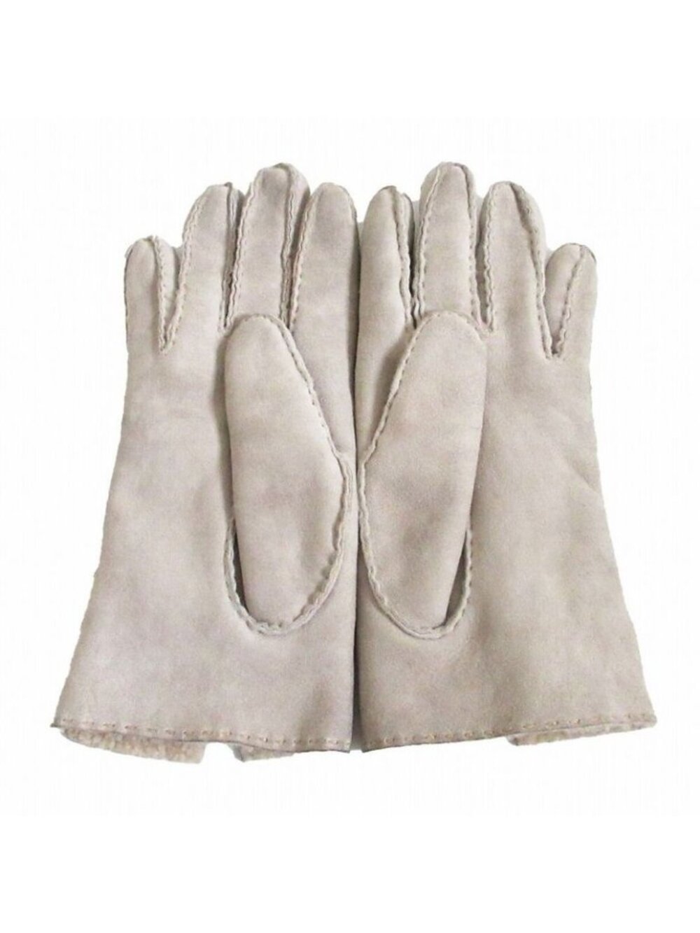 Gucci Horsebit Mouton Gloves Inner Boa Light Gray 6.5 - Picture 2 of 5